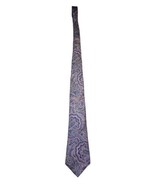 Hardy Amies London All Silk Men&#39;s Paisley Pink Blue Gold Tie 58&quot; - $19.53 CAD