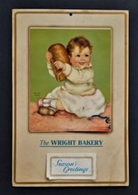 1936 antique WRIGHT BAKERY lancaster pa AD CALENDAR charlotte becker art... - £53.69 GBP