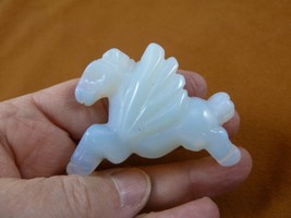 Y-PEG-RU-735 White Opalite PEGASUS flying wings horse Figurine gemstone ... - €21,56 EUR