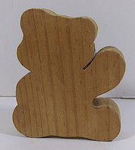 Vintage Teddy Bear Wood Figurine 4in Cut Out Unfinished Arts Crafts Shape - $9.99