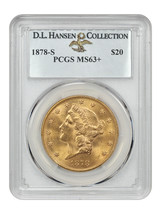 1878-S $20 PCGS MS63+ ex: D.L. Hansen - $29,027.25