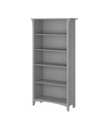 Salinas 5 Shelf Bookcase in Cape Cod Gray, Tall Bookshelf, - $389.97