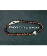 David Yurman Sterling Silver Bead Star of David Red Tiger Eye Ball Brace... - $494.98