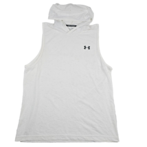 Under Armour Hoodie Men&#39;s Size XL Sleeveless Pullover Heat Gear Fitted White - £17.66 GBP