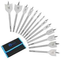13 Piece Spade Drill Bit Sets, Paddle Flat Bit For Hole Cutter Woodworking, 1/4&quot; - £25.19 GBP
