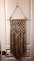 New hand made natural color macrame wall hanging 18x 11 inches  - £55.38 GBP
