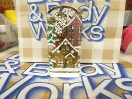 Bath &amp; Body Works Village Foaming Soap Holder Gold Christmas Holiday Scene - $15.95