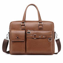 WEIXIER T599 Male Business Retro Tote Bag Handbag Computer Bag(Light Brown) - £15.81 GBP