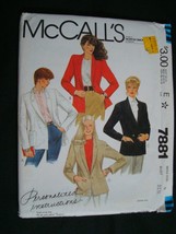 7881 UNCUT McCalls SEWING Pattern Misses Single or Double Breasted Jacke... - $9.00