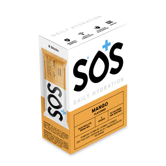 SOS Daily Hydration Drink Mix 8 Stick Packs-Mango - $19.85