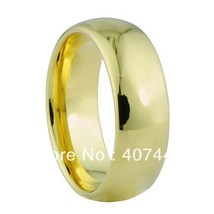 8mm Golden Dome Tungsten Carbide Ring Mens Wedding Band - £22.86 GBP