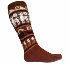 High calf Alpaca wool brown men&#39;s Socks. Size: 9-11 US. - £8.20 GBP