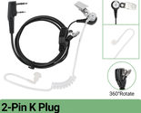 Covert Acoustic Air Tube Headset Earpiece Security Headphone 2 Pin K Por... - $9.27