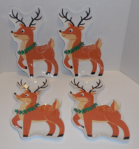 Wondershop by Target Christmas Reindeer Melamine Set of 4 Plates 11" Long New - £17.08 GBP