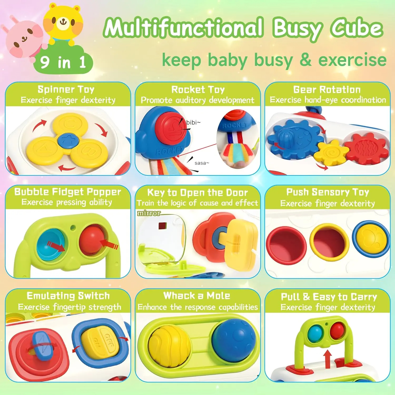 Primary image for 9 In 1 Busy Cube Baby & Toddler Toys Montessori Sensory Toys For Toddlers 1 2 3 