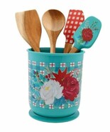 Pioneer Woman ~ WISHFUL WINTER ~ Silicone ~ Wood Utensils ~ Crock Set ~ ... - €38,28 EUR
