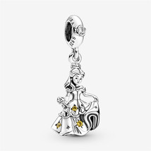 S925 Silver Disney Beauty and the Beast Dancing Belle Dangle Charm,Gift ... - $13.99