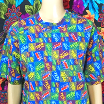 Vintage 80’s/90’s All Over Print Pepsi Promo Top Tee Shirt Colorful Vibrant Soda - £55.87 GBP
