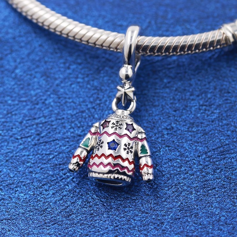 925 Sterling silver Christmas Sweater Dangle Charm 793596C01