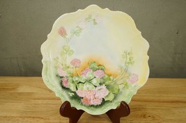 Vintage Porcelain Carl Tielsch Imperial Austria Pink Thistle Hand Painted Plate - £23.02 GBP