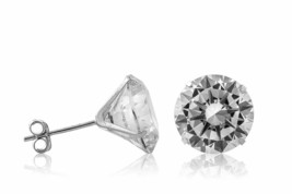8.00Ct Created Diamond Round Brilliant Martini Push Back Stud Earrings Large - £102.83 GBP