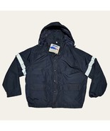 NOS Vintage Blauer Men&#39;s XL Reflective Waterproof All Weather Jacket Navy - £96.35 GBP