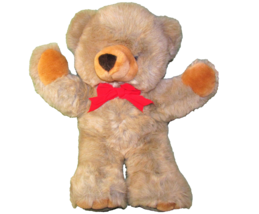 1995 Teddy Bear Plush Jc Penney Collection 23" With Red Bow Stuffed Animal Tan - $22.05