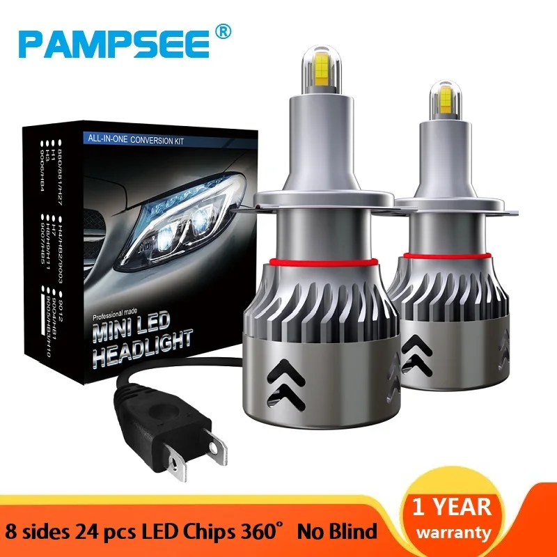 2pcs 24 Chips H1 H7 H8 H9 H11 LED Lamp Car Headlight Bulbs H10 HB3 9005 HB4 9006 - £121.26 GBP