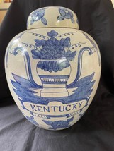 XL Dutch Antique Delft Tabac Pot &quot; Kentucky &quot; Beau Décoré. Rare Article - $418.99