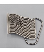 Vtg American Flag Belt Buckle Great American Buckle Co Stars Stripes Sil... - $24.99