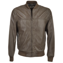 Men&#39;s Blue Denim Look Waxed Sheepskin Moto Fashion Leather Jacket Blue D... - $205.34 CAD