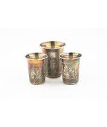 Antique Ukraine Engraved Silver Drinking Cups Set Kiev Zahoder Kiddush - $11,854.58 MXN