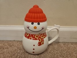 Snowman Christmas Coffee Mug, 16 fl oz, Removable Red Cap Decoration - $9.49