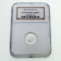 2003-S Silver 10C Dime Graded by NGC as PF70 Ultra Cameo - £31.13 GBP