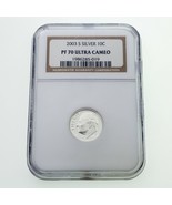 2003-S Silver 10C Dime Graded by NGC as PF70 Ultra Cameo - $54.25 CAD