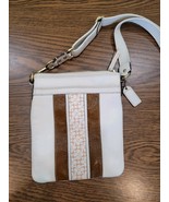 Coach Hampton White Cream Brown Crossbody Swingpack Shoulder Purse - €24,79 EUR