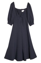 NWT Cinq a Sept Kristina in Navy Blue Knotted Fit &amp; Flare Midi Dress 2 $495 - £93.41 GBP