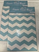 20 Count Pastel Light Blue Chevron Paper Treat Bags 2 X 10ct 8.75&quot; x 6.5... - $3.75