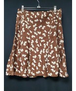 Gucci 100% Silk Skirt Brown Floral Printed Paneled Mini Skirt Size 42/ 6 - $182.28