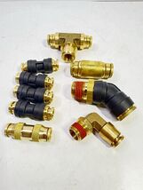 9-Piece Miscellaneous DOT Brass/Synthetic Air Brake Push Lock Connect Fi... - $37.75