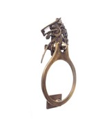 Antiqued Brass Horse Head Door Knocker - Vintage Stallion statue Doorbell - $105.00