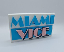 1980&#39;s Tv Show Miami Vice Sign Desktop Shelf Art - £14.93 GBP