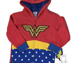 Wonder Woman Hooded Fleece Lined Zip Up Hoodie Jacket Costume NEW Toddle... - $17.78
