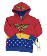 Wonder Woman Hooded Fleece Lined Zip Up Hoodie Jacket Costume NEW Toddle... - £13.90 GBP