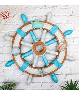 Marine Ship Steering Helm Boat Wheel With Turtle Crab Starfish Shell Wal... - €27,11 EUR