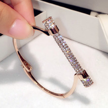 Famous  Full Crystal  Cuff Bracelets Rhinestones  Bangles Arm  Jewelry - £12.00 GBP