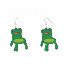 Donarsei Cute Print Animal Acrylic Earrings For Women Funny Hen Frog Goose Butte - $8.69