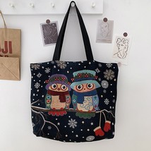 Fashion Mommy Shopper Bag Jacquard Embroidery Reusable Shopping Bag Elephant Pat - £21.63 GBP