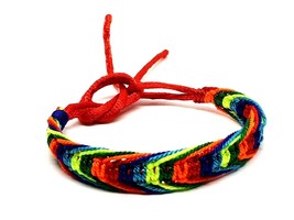 Gay Pride Friendship Bracelet Color Band Cord Rainbow Tie Yourself LGBTQI - £2.83 GBP