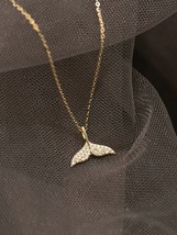 14K Gold Magical Fin Charm Necklace - 925 Silver, gift, chain, tail, pendant - £41.89 GBP